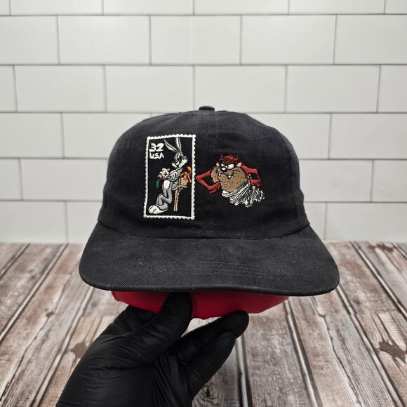 Looney Tunes  Vintage Stamp Collection Buggs Bunny Tasmanian Devil Snapback Hat - Picture 1 of 8